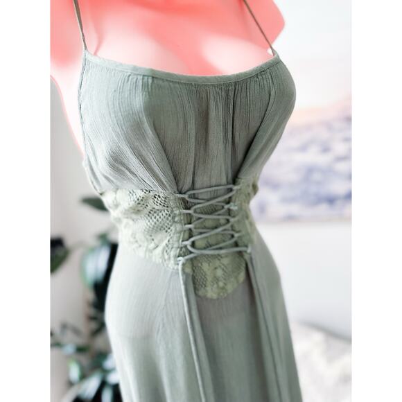 Tree of Life Fernlight + Lace meadowcore nymph corset maxi dress - Picture 5 of 6